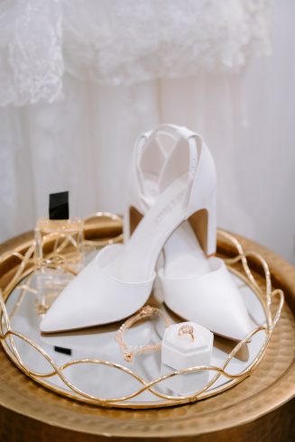 White wedding high heels